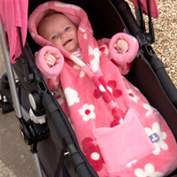 Babysnuggles designed for use in car seat or laid flat in pram. 